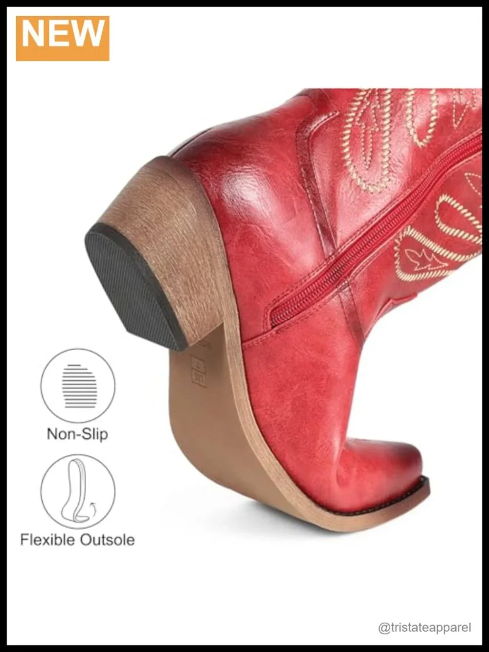 Womens Cowboy Boots Mid Calf Pointed Toe Western Embroidery Faux Leather